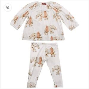 Milkbarn bamboo Adorable Elephant Print Baby Outfit